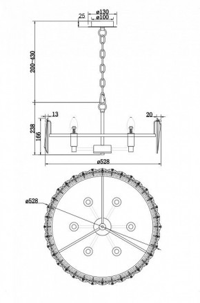 Подвесной светильник Maytoni Puntes MOD043PL-06G в Талице - talica.mebel24.online | фото 4