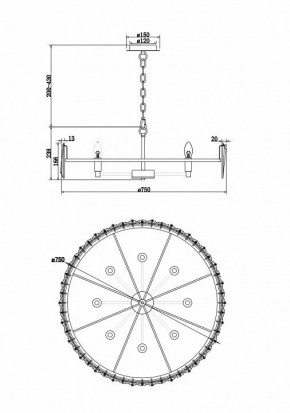 Подвесной светильник Maytoni Puntes MOD043PL-08CH в Талице - talica.mebel24.online | фото 4