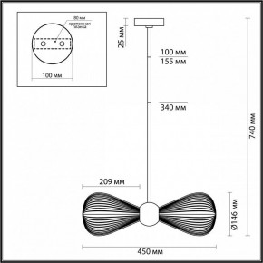 Подвесной светильник Odeon Light Elica 5402/2 в Талице - talica.mebel24.online | фото 4