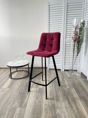 Полубарный стул CHILLI-QB SQUARE винный #16, велюр / черный каркас (H=66cm) М-City в Талице - talica.mebel24.online | фото 4