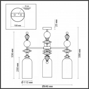 Потолочная люстра Odeon Light Bizet 4855/3C в Талице - talica.mebel24.online | фото 3