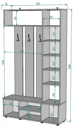 Прихожая с зеркалом V19_M в Талице - talica.mebel24.online | фото 2