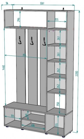 Прихожая с зеркалом V20_M в Талице - talica.mebel24.online | фото 2