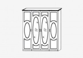 Прованс-2 Шкаф 4-х дверный с 2 зеркалами (Бежевый/Текстура белая платиной золото) в Талице - talica.mebel24.online | фото 2