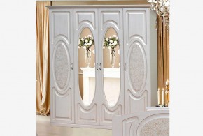 Прованс-2 Шкаф 4-х дверный с 2 зеркалами (Бежевый/Текстура белая платиной золото) в Талице - talica.mebel24.online | фото