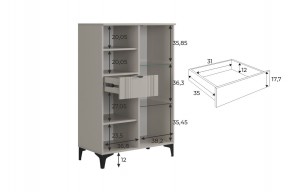 РИЧ Комод 2 со стеклом в Талице - talica.mebel24.online | фото 3