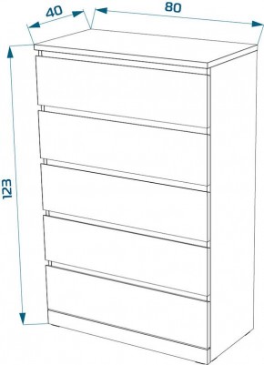 S00951 Варма 5 комод 80х123х40, белый в Талице - talica.mebel24.online | фото 3