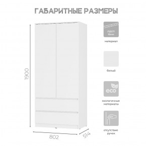 Шкаф 2-х створчатый Симпл ШК-03 (белый) в Талице - talica.mebel24.online | фото 3
