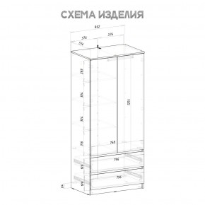 Шкаф 2-х створчатый Симпл ШК-03 (графит) в Талице - talica.mebel24.online | фото 4