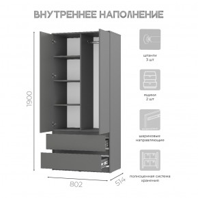 Шкаф 2-х створчатый Симпл ШК-03 (графит) в Талице - talica.mebel24.online | фото 5