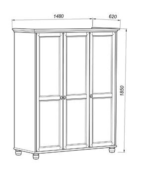 Шкаф 30 Вествик трёхдверный, массив сосны, цвет белый в Талице - talica.mebel24.online | фото 2