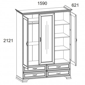 Шкаф 3D4S Z, TIFFANY, цвет вудлайн кремовый в Талице - talica.mebel24.online | фото 2