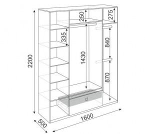 Шкаф 4 двери Глэдис М24 (Дуб Золотой/Цемент светлый) в Талице - talica.mebel24.online | фото 3