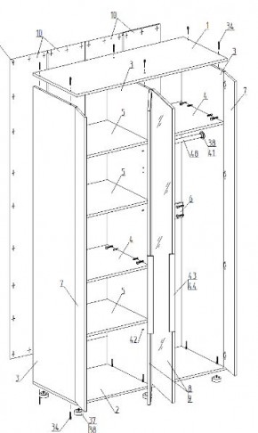 Шкаф 4-ств. с зеркалом "Лео" в Талице - talica.mebel24.online | фото 2