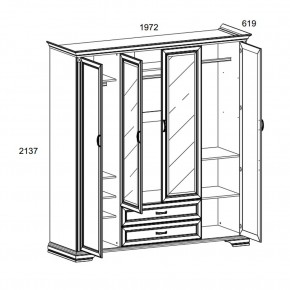 Шкаф 4D2S Z , MONAKO, цвет Сосна винтаж в Талице - talica.mebel24.online | фото 1
