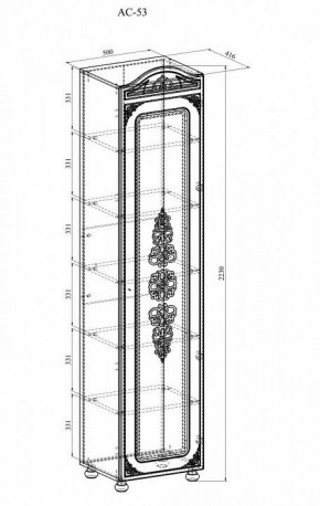 Шкаф для белья Ассоль АС-53К в Талице - talica.mebel24.online | фото 3