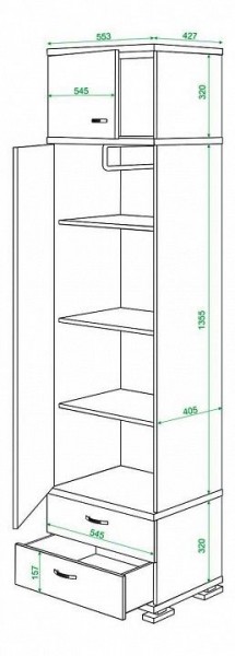Шкаф платяной Домино КС-10 в Талице - talica.mebel24.online | фото 3
