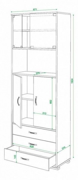 Шкаф комбинированный Домино СБ-220М в Талице - talica.mebel24.online | фото 3