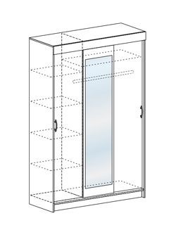 Шкаф-купе Басса ШКК 551 шимо венге/дуб белфорд в Талице - talica.mebel24.online | фото 3
