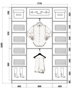Шкаф-купе ХИТ 24-4-18/2-555 (420) в Талице - talica.mebel24.online | фото 3