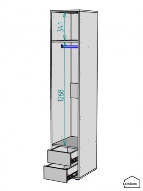 Шкаф Linnea MHR-1-3 2050х400х510 (Белый-М 11.1.1) в Талице - talica.mebel24.online | фото 3