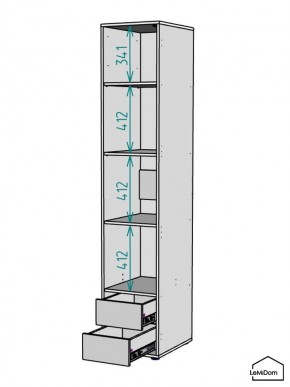 Шкаф Linnea MHR-1PO-4 2050х400х510 (Белый-М 11.1.2) в Талице - talica.mebel24.online | фото 3