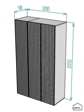 Шкаф Linnea MHR-3-1 2050х1200х510 (ДВ-М 11.1.25) в Талице - talica.mebel24.online | фото 2