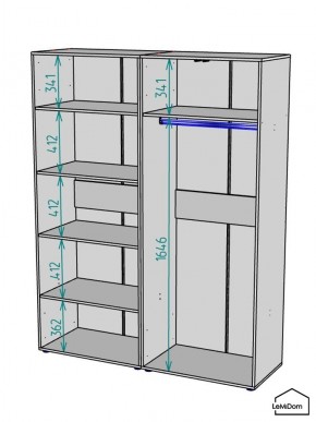 Шкаф Linnea MHR-4-1 2050х1600х510 (Белый-М 11.1.2) в Талице - talica.mebel24.online | фото 3