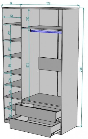 Шкаф Мальта H216 в Талице - talica.mebel24.online | фото 2