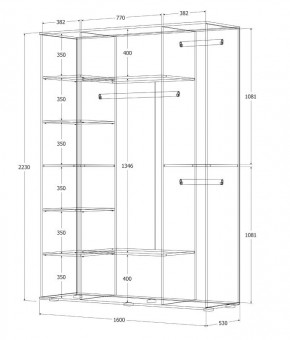 Шкаф Норден 1600 (Дуб Крафт золотой) в Талице - talica.mebel24.online | фото 3