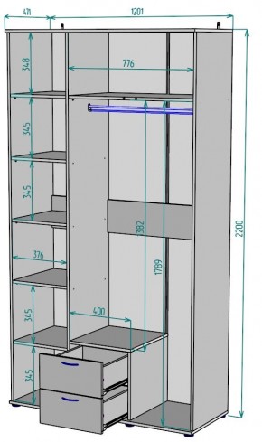 Шкаф Ольга H54 в Талице - talica.mebel24.online | фото 2