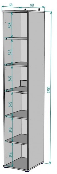 Шкаф Ольга H59 в Талице - talica.mebel24.online | фото 2