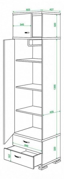 Шкаф платяной Домино КС-10 в Талице - talica.mebel24.online | фото 3