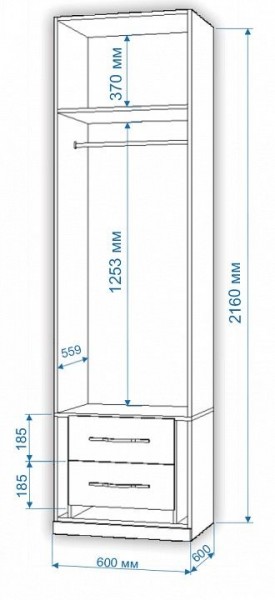 Шкаф платяной Нобиле Пл-60/60 в Талице - talica.mebel24.online | фото 2