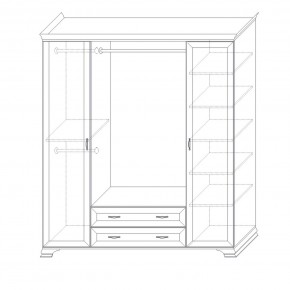 Шкаф распашной четырехдверный с зеркалами Сиена в Талице - talica.mebel24.online | фото 10