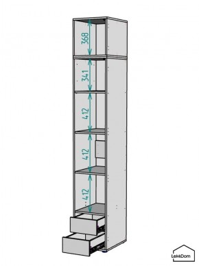 Шкаф с антресолью Linnea MHR-1POA-4 2450х400х510 (Белый-М 11.1.1) в Талице - talica.mebel24.online | фото 3