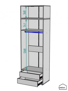 Шкаф с антресолью Linnea MHR-2A-3 2450х800х510 (Графит-М 11.1.25) в Талице - talica.mebel24.online | фото 3