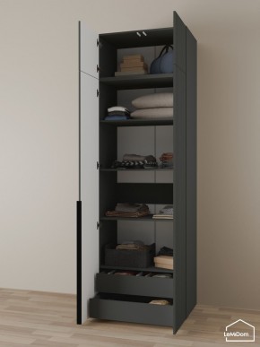 Шкаф с антресолью Linnea MHR-2A-3 2450х800х510 (Графит-М 11.1.25) в Талице - talica.mebel24.online | фото 6