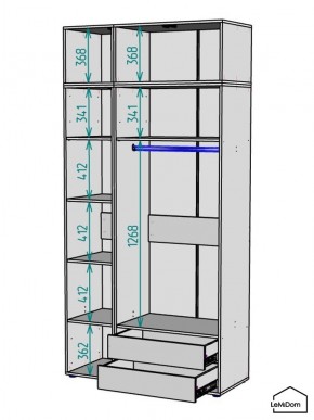 Шкаф с антресолью Linnea MHR-3A-2 2450х1200х510 (Белый-М 11.1.1) в Талице - talica.mebel24.online | фото 3