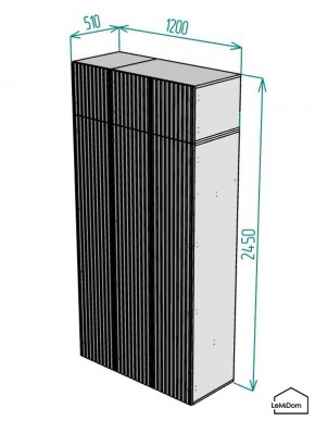 Шкаф с антресолью Linnea MHR-3POA-1 2450х1200х510 (Белый-М 11.1.1) в Талице - talica.mebel24.online | фото 2