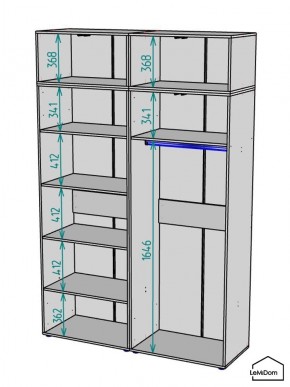 Шкаф с антресолью Linnea MHR-4A-1 2450х1600х510 (Графит-М 11.1.25) в Талице - talica.mebel24.online | фото 3