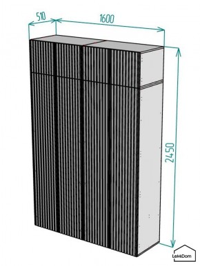 Шкаф с антресолью Linnea MHR-4POA-1 2450х1600х510 (Белый-М 11.1.1) в Талице - talica.mebel24.online | фото 2