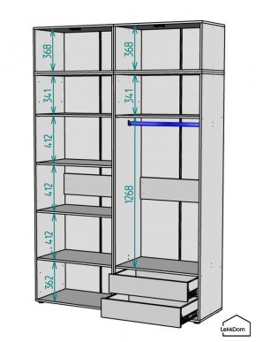 Шкаф с антресолью Linnea MHR-4POA-2 2450х1600х510 (Белый-М 11.1.2) в Талице - talica.mebel24.online | фото 3