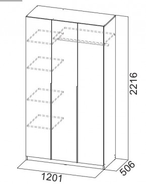 Шкаф ШК-5 (1200) Белый текстурный в Талице - talica.mebel24.online | фото