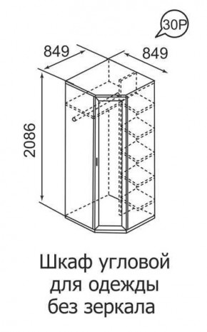 Шкаф угловой для одежды Ника-Люкс 30 с зеркалами в Талице - talica.mebel24.online | фото 3