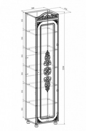 Шкаф-витрина Ассоль плюс АС-53К в Талице - talica.mebel24.online | фото 2