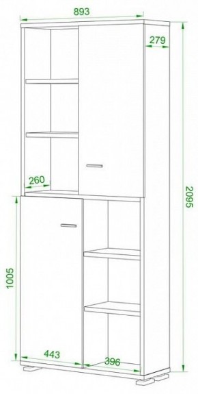 Шкаф-витрина Домино ПУ-30-2-ФС в Талице - talica.mebel24.online | фото 2