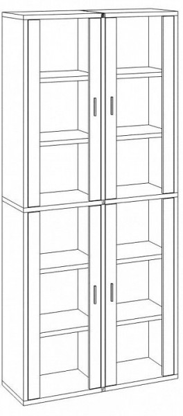 Шкаф-витрина Домино СУ(ш2в2)+4ФС в Талице - talica.mebel24.online | фото 2