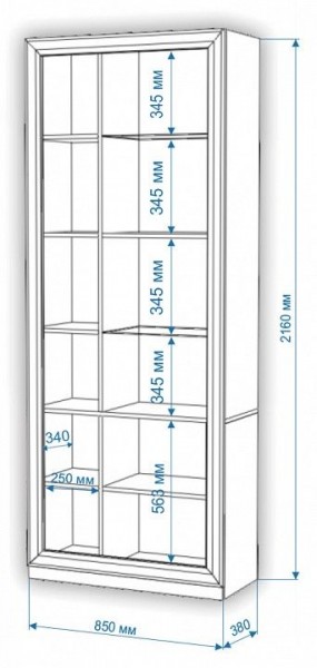 Шкаф-витрина Нобиле ШВтВ-ФСД-БЯН в Талице - talica.mebel24.online | фото 3