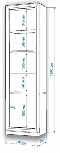 Шкаф-витрина Нобиле ВтВ-ФСД-БЯН в Талице - talica.mebel24.online | фото 3